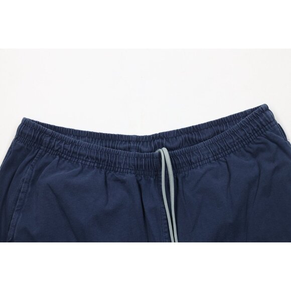 Vintage Reebok Mens Size Medium Faded Spell Out Above Knee Shorts Navy Blue - Picture 2 of 11